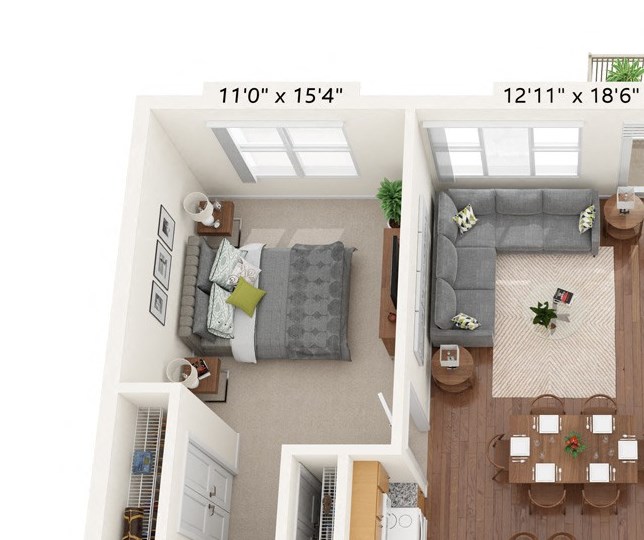 Two Bedroom - C Floor Plan Two Bedroom - C Floor Plan at Bren Road Station 55+ Apartments, Minnesota, 55343